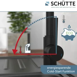 Spültischarmatur Cornwall Niederdruck schwarz matt ^ Schütte New