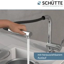 Spültischarmatur London mit herausziehbarem Auslauf ^ Schütte Discount