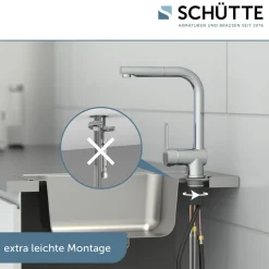 Spültischarmatur London mit herausziehbarem Auslauf ^ Schütte Discount