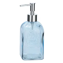 Seifenspender Mod. Vetro eckig blau ^ Wenko New