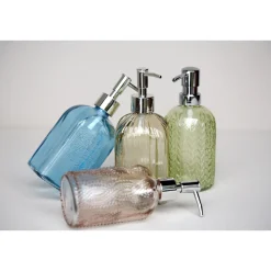 Seifenspender Mod. Vetro, rund, rosa ^ Wenko Discount