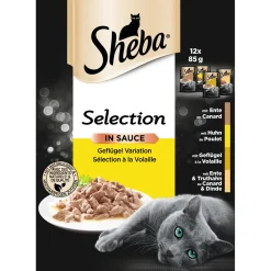 Katzenfutter-Vorratspack Selection Geflügel Variation 12 x 85g ^ Sheba Hot
