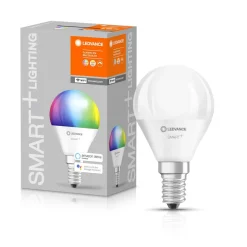 Smart u. WiFi Tropfenform 40W Ersatz470lm RGBW u. TW 2700-6500K E14 ^ Osram Hot