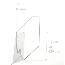 Sockelleiste Topline 5 x 1,9 x 250 cm weiß ^ Best
