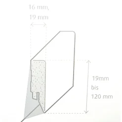 Sockelleiste Topline 4 x 1,6 x 250 cm weiß ^ New