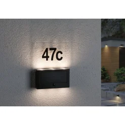 Solar Hausnummer Neda PIR AnthrazitIP44 3000K ^ Paulmann
