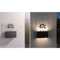 Solar Hausnummer Neda PIR AnthrazitIP44 3000K ^ Paulmann