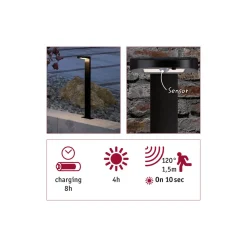 Solar Pollerleuchte Ryse BWM AnthrazitIP44 3000K 100lm ^ Paulmann Best