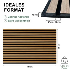 Sonido Elements Akustikpaneel Oiled oak1200x560x18mm FSC ^ Hot