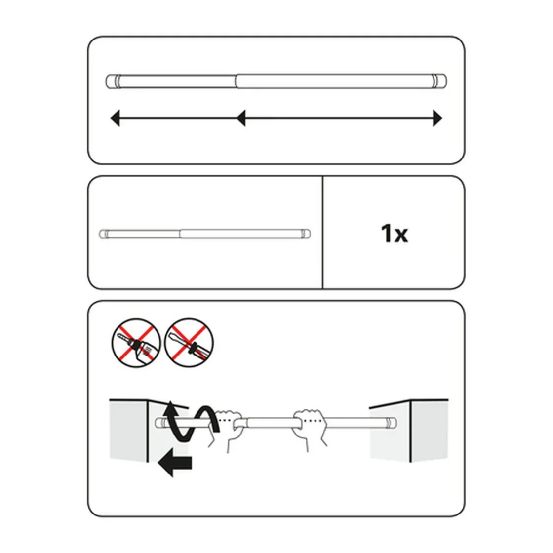 Spannstange 26/23 mm ausdrehb. 125-220cm ^ Gardinia Outlet