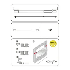 Spannvitrage 9 mm Zylinder 90-130 titan ^ Gardinia Outlet