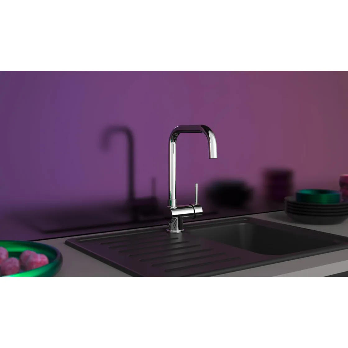 SP-Armatur Futura chrom mit Cold-Startmit Keramik-Kartusche inkl. Befestigung ^ Eisl Discount