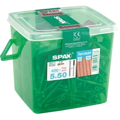 Terrassenschrauben-Set Zylinderkopf 5 x 50 mm 400-teilig ^ Spax Best