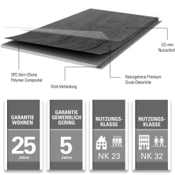 SPECHT SPC Vinyl Ambiente Fliese Alaska610x304,8x4,8mm NS 0,5 ^ Specht Vinylboden New