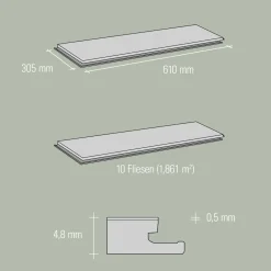 SPECHT SPC Vinyl Ambiente Fliese Paris610x304,8x4,8mm NS 0,5 ^ Specht Vinylboden