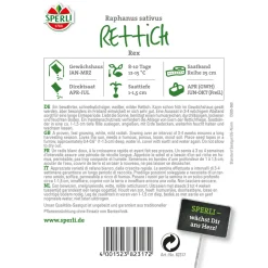 Rettich Rex 5 m Saatband ^ Sperli Hot