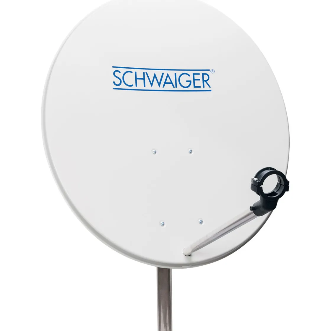 Stahl-Spiegel 80 cm weiss mit Logo ^ Schwaiger Discount