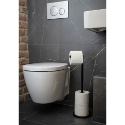 Stand Toilettenpapierh 2in1 schwarzmatt ^ Wenko