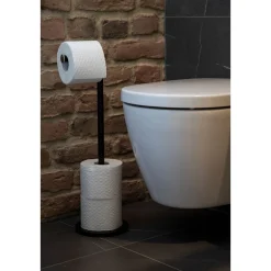 Stand Toilettenpapierh 2in1 schwarzmatt ^ Wenko