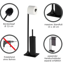 Stand WC-Garnitur Hella, schwarz ^ Wenko Discount