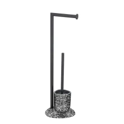Stand WC-Garnitur Terrazzo, schwarz ^ Wenko Hot