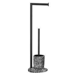 Stand WC-Garnitur Terrazzo, schwarz ^ Wenko Hot