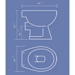 Stand-WC Tiefspueler Keramik mitSpuelrand Abgang waagrecht ^ Hot