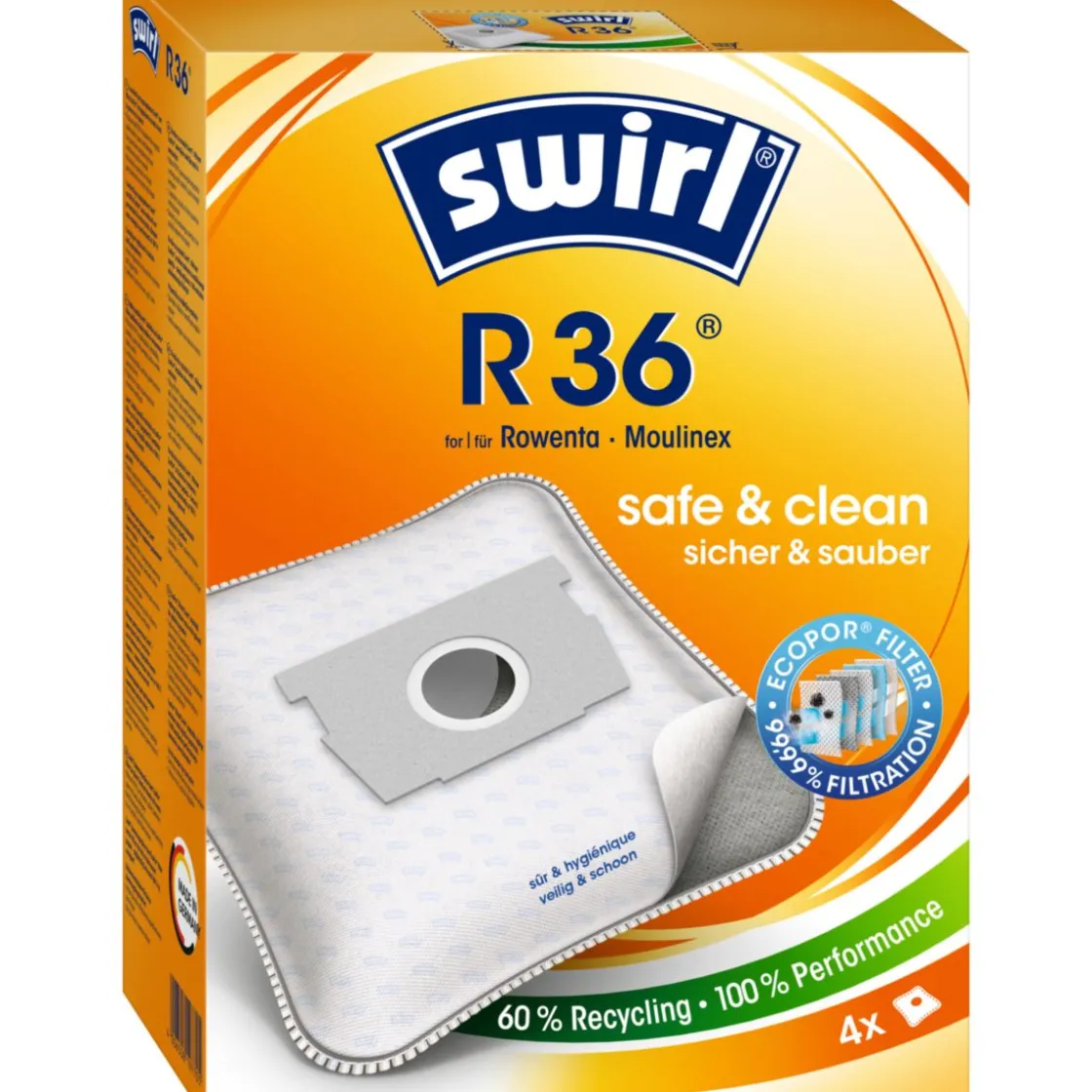 Staubsauger-Beutel R 36 EcoPor ^ Swirl New