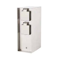 Steckdosensäule ORIO 4fach IP44 Eisen-gebürstet ^ Outlet