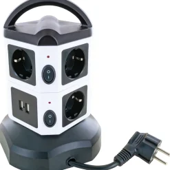 Steckdosentower 7x Strom + 2x USB 1,8m ^ Schwaiger Sale
