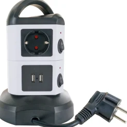 Steckdosentower 7x Strom + 2x USB 1,8m ^ Schwaiger Sale