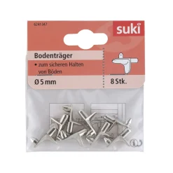 Bodenträger Stahl Durchmesser 0,5 x 0,8 cm vernickelt 8 Stück ^ Suki Best