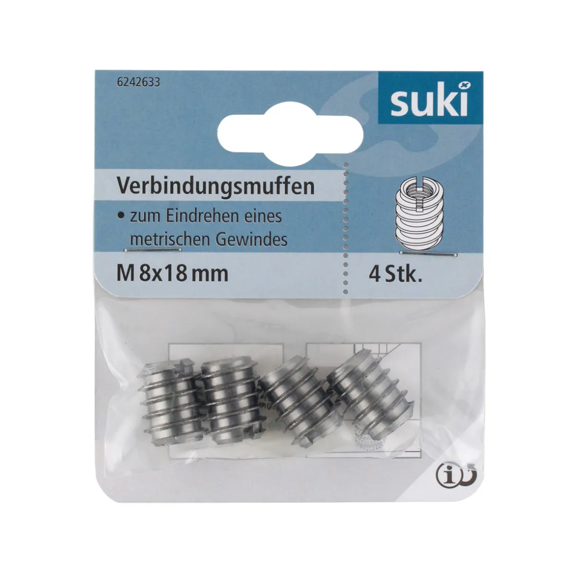 Einschlagmutter blank M8 4 Stück ^ Suki Hot
