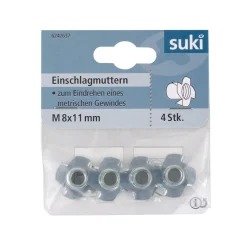 Einschlagmutter verzinkt Durchmesser 8 mm 4 Stück ^ Suki Clearance