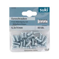 Euroschraube verzinkt Durchmesser 6,3 x mm 40 Stück ^ Suki Hot