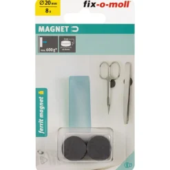 Magnetscheibe Ferrit Ø 20 x 5 mm, schwarz ^ Suki Online