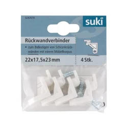 Rückwandverbinder Kunststoff 2,2 x 1,7 cm 4 Stück ^ Suki Outlet