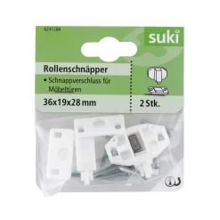Rollenschnäpper 3,61,9 x 2,8 cm weiß 2 Stück ^ Suki Best