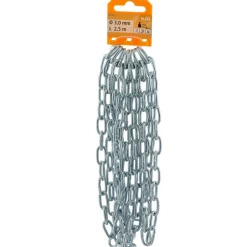 Rundstahlkette Typ A verzinkt 3 mmx2,5m ^ Suki Discount