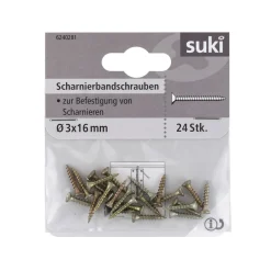Scharnierbandschraube Durchmesser x 1 mm passiviert 24 Stück ^ Suki Discount