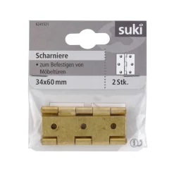 Scharnier Messing 3,4 x 6 cm 2 Stück ^ Suki Best