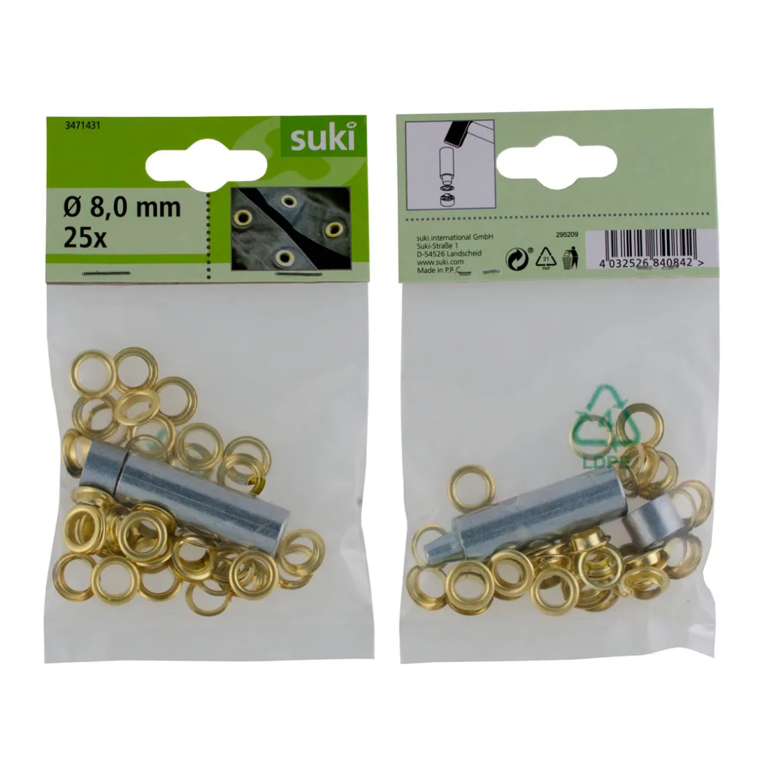 Ösen-Set mit Werkzeug 8 mm 10-teilig ^ Suki Online