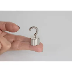 Topfmagnet Neodym mit Schraubhaken M5 Ø 20 x 41 mm, silber ^ Suki Sale