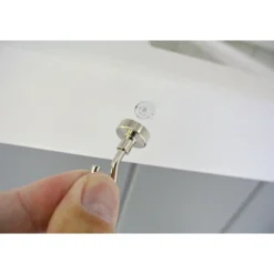 Topfmagnet Neodym mit Schraubhaken M5 Ø 25 x 40 mm, silber ^ Suki Clearance