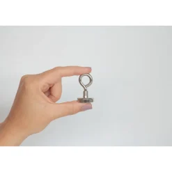 Topfmagnet Neodym mit Öse Ø 25 x 42 mm, Gewindebuchse M5, silber ^ Suki Clearance