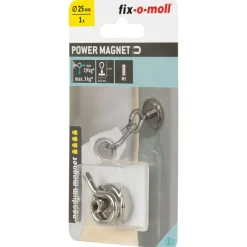 Topfmagnet Neodym mit Öse Ø 25 x 42 mm, Gewindebuchse M5, silber ^ Suki Clearance