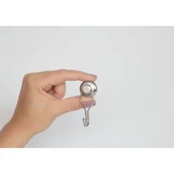Topfmagnet Neodym Ø 25 mm, mit drehbarem Haken 50 mm, silber ^ Suki Best