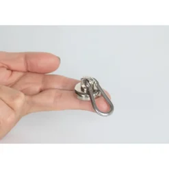 Topfmagnet Neodym Ø 25 mm, mit Karabiner 40 x 20 mm, silber ^ Suki Hot