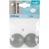 Wandpuffer-Set klebend 4 cm grau 2 Stück ^ Suki