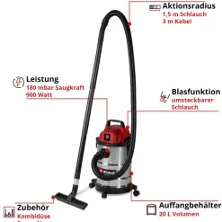 TC-VC 2045 S Nass-Trockensauger ^ Einhell Outlet